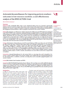 Antenatal dexamethasone for improving preterm newborn outcomes in low-resource countries: a cost-effectiveness analysis of the WHO ACTION-I trial