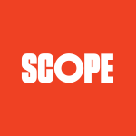 White SCOPE text against a bright red background