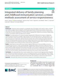 Integrated delivery of family planning and childhood immunisation services: a mixed methods assessment of service responsiveness